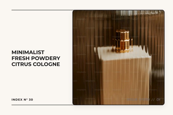 minimalist fresh powdery citrus cologne